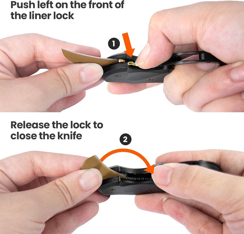 FUNBRO Small Pocket Knife for Men, Cool Folding Knife Box Cutter with 1.34inch Sharp Blade, EDC Knives Tool for Everyday Carry, Great Gift for Men (Gold) - Image 5